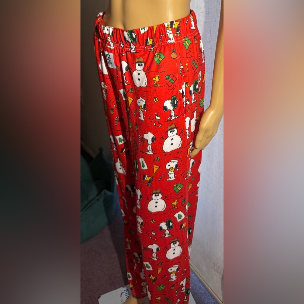 Brief Insanity Peanuts, Snoopy PJ pants with pull string & side pockets. Sz. M - Picture 3 of 11